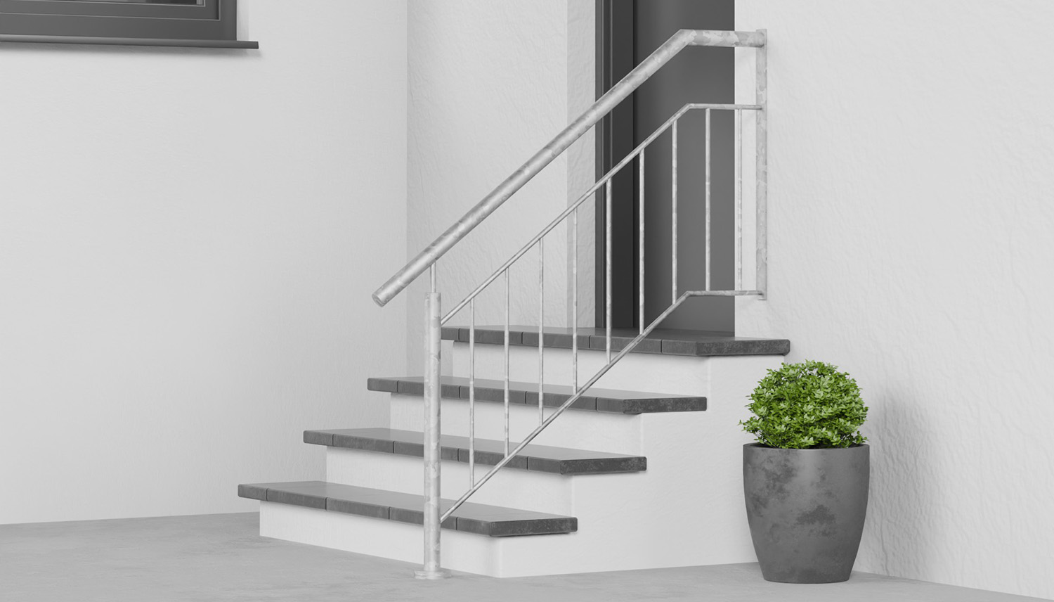 Balustrade d’escalier en acier galvanisé WTS remplissage de barres 