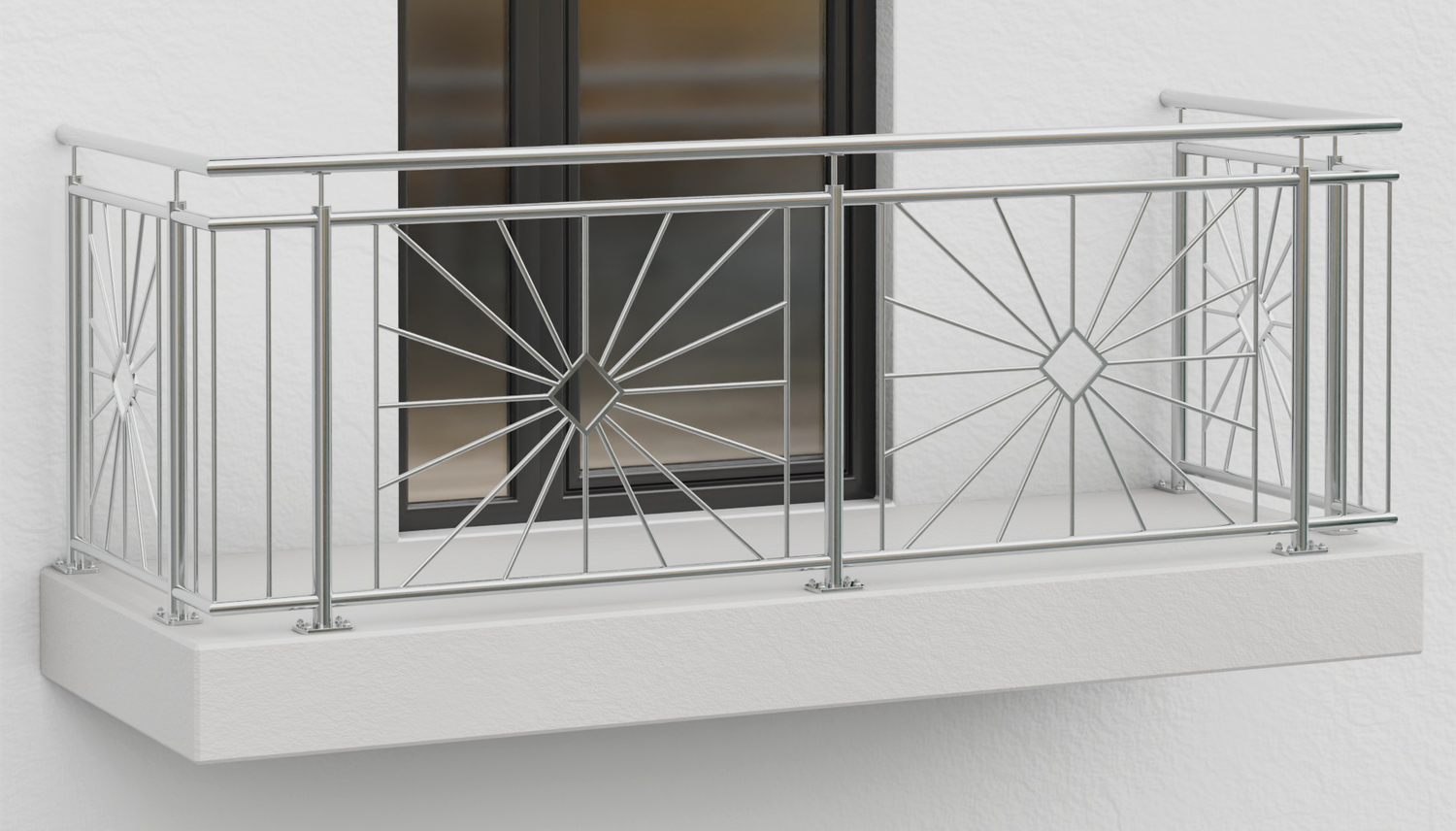 Balustrade de balcon en acier inoxydable Cercle solaire 
