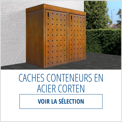 Cache-conteneur poubelle acier et bois Oxygen