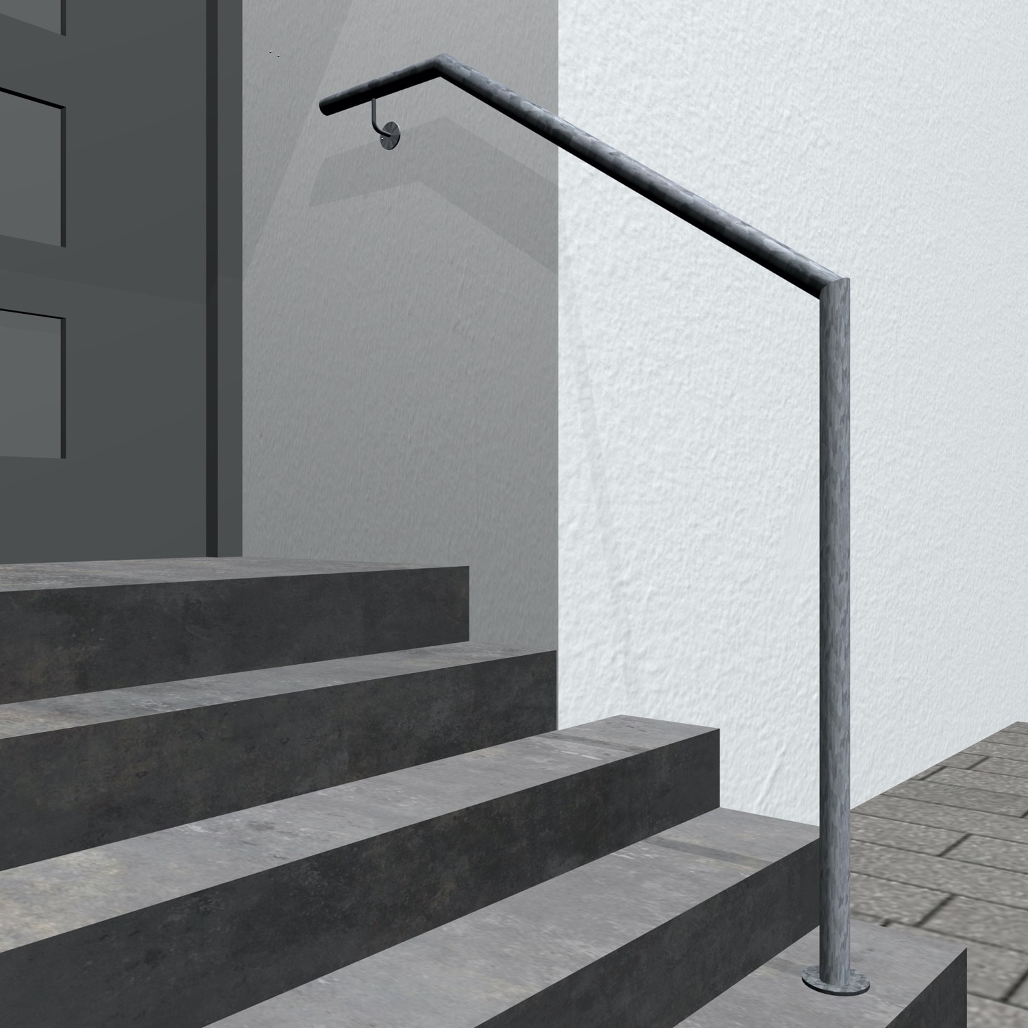 Main courante d'escalier en acier galvanisé AWTS