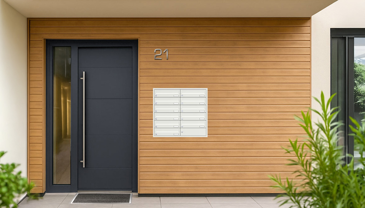 Briefkastenanlage | Unterputz | 11-fach | Waagerecht | Farbe