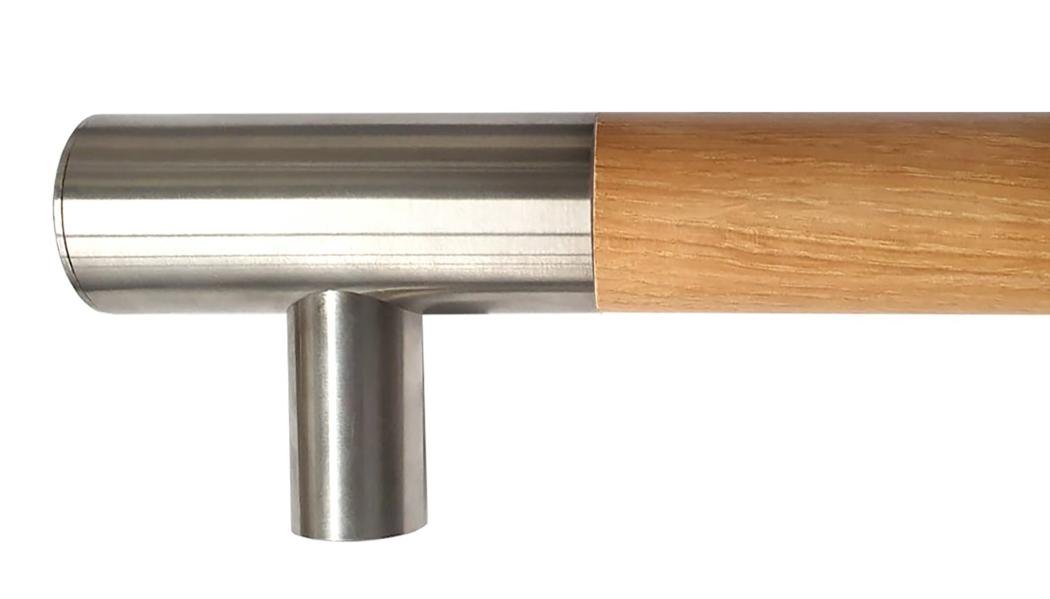 Main courante en bois de chêne avec supports d'extrémité