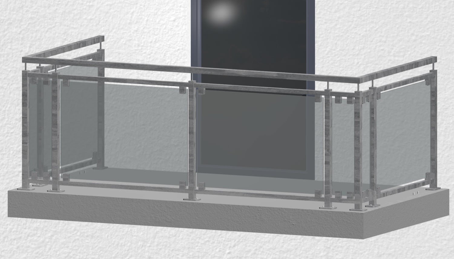 Balustrade de balcon en acier galvanisé gris