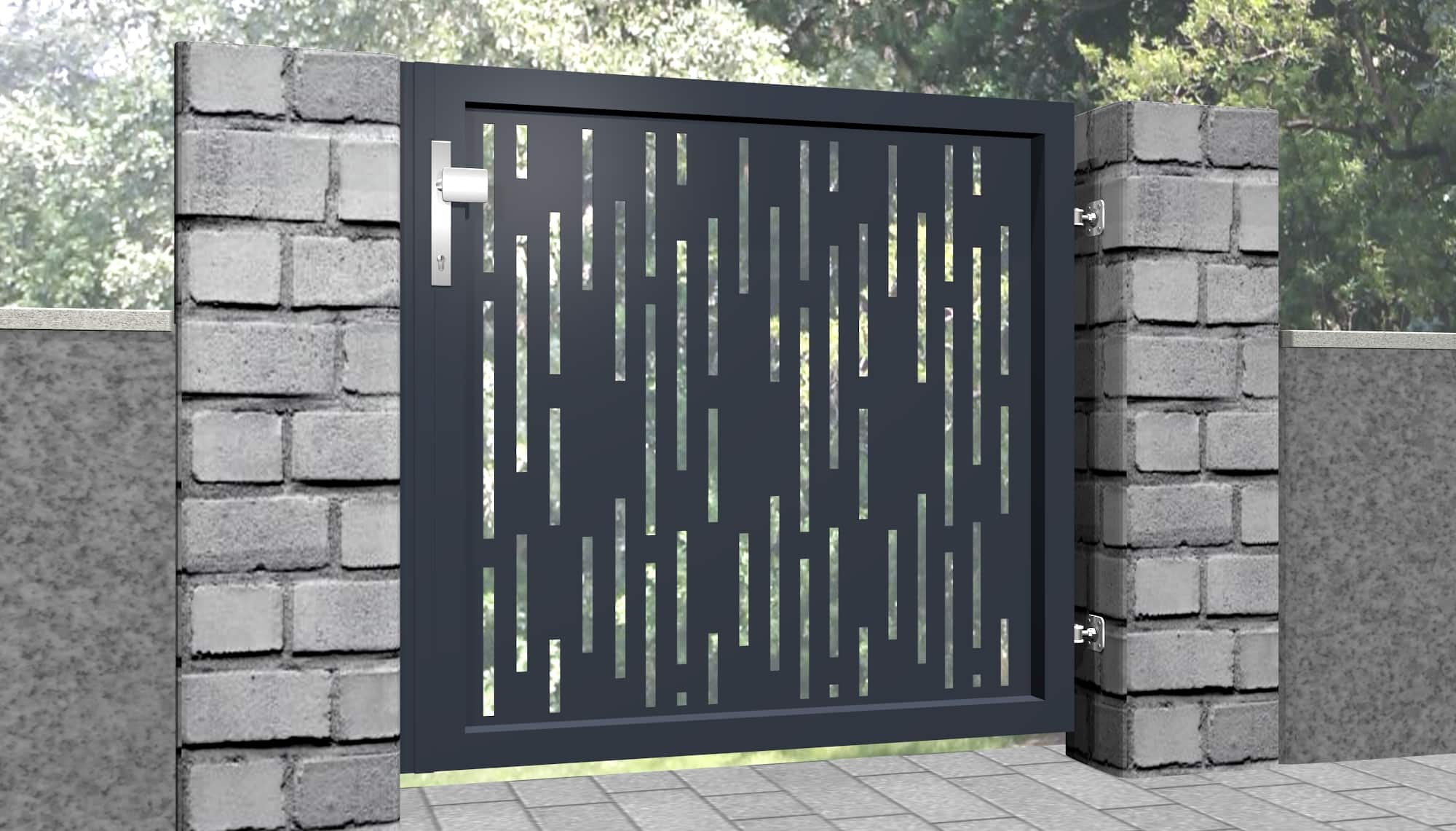 Portillon de jardin aluminium 1 battant découpe laser design SF VE