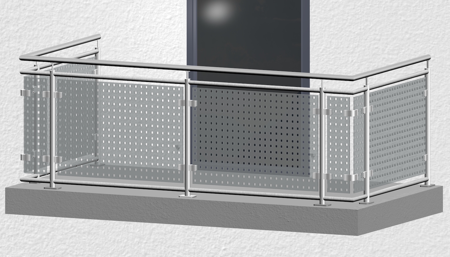 Balustrades de balcon acier inoxydable Design Glass MC
