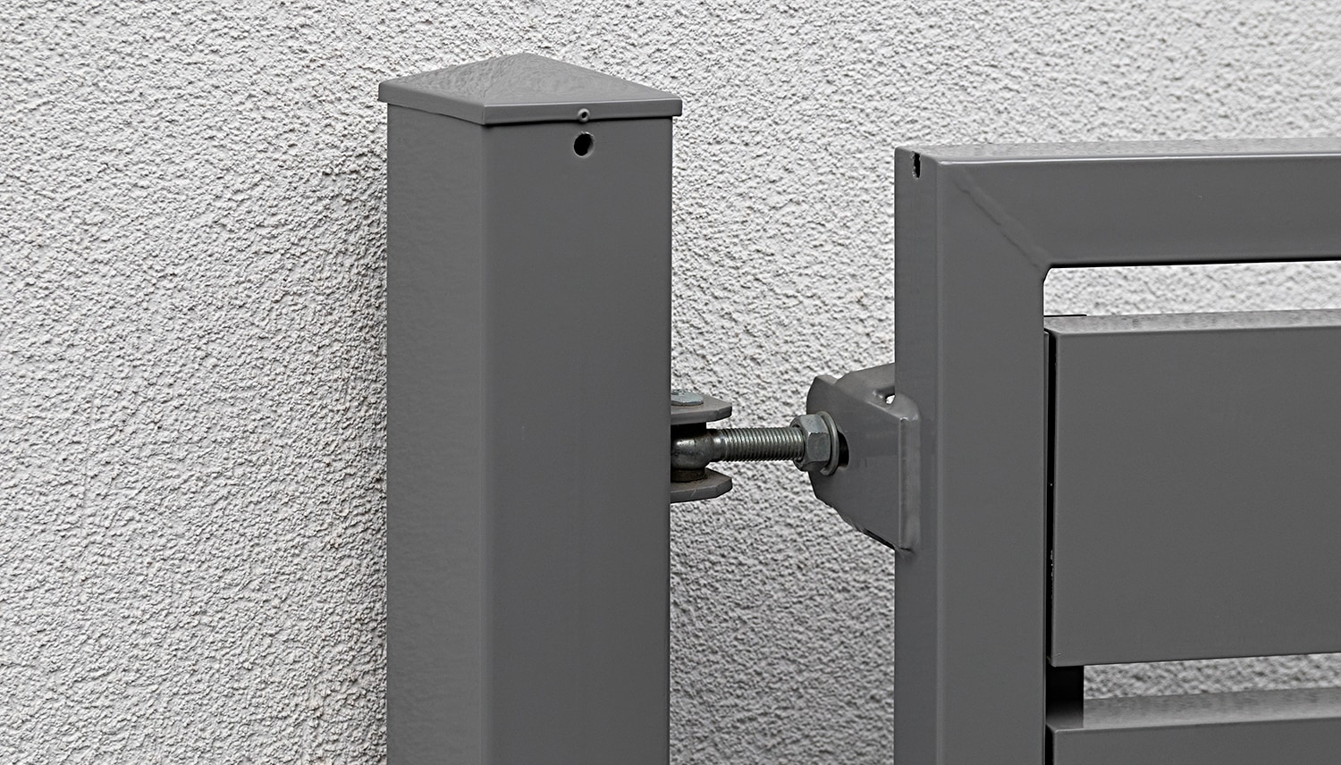 Portail de jardin aluminium brise-vue à 2 battants KSV 1, GE, BK