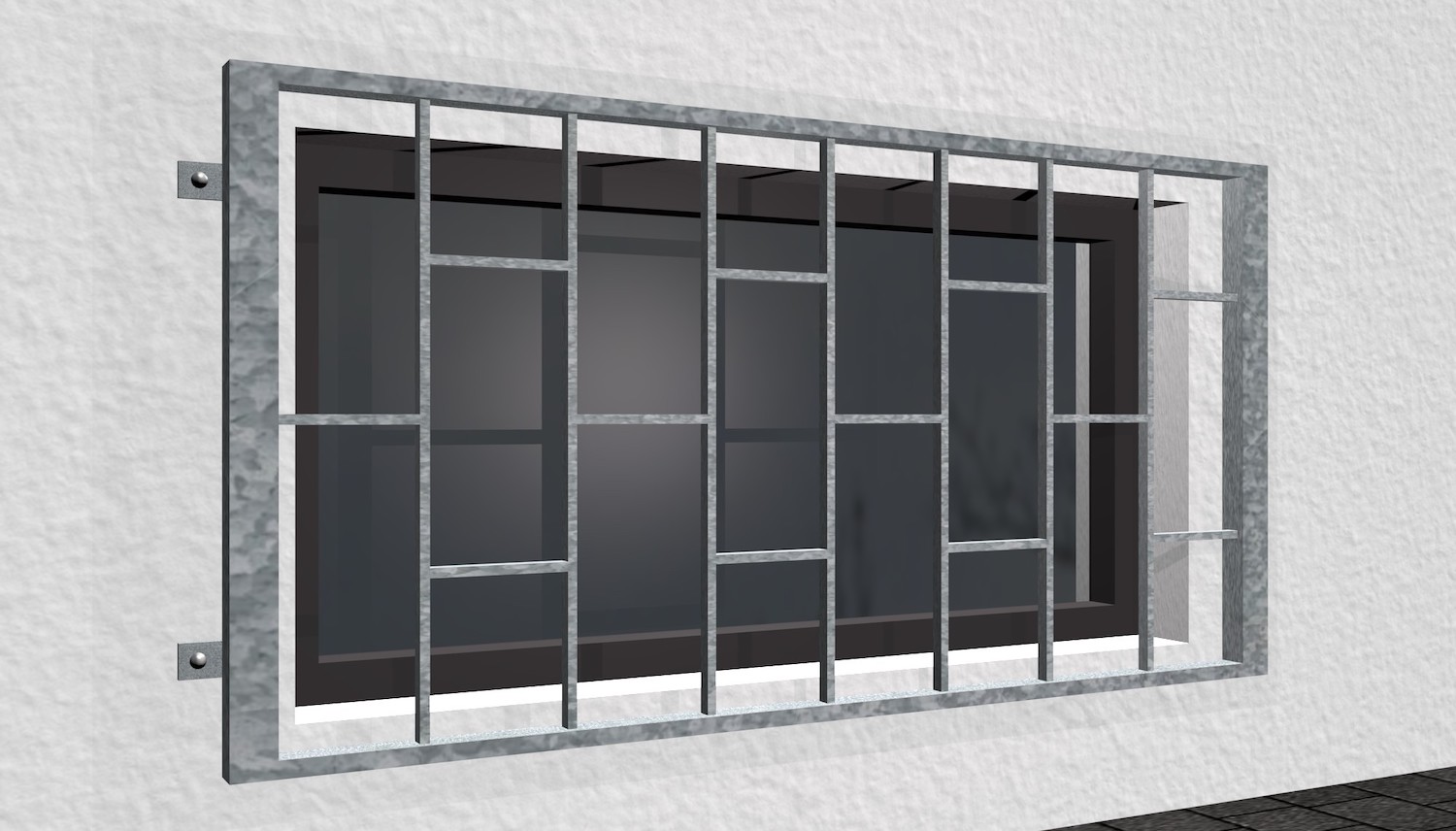 Grille de défense pour fenêtres pour la cave en acier galvanisé Échelle 