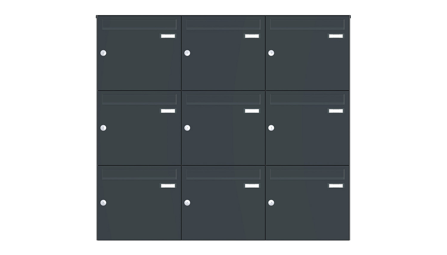 Briefkastenanlage | Aufputz | 9-fach | Senkrecht | Farbe