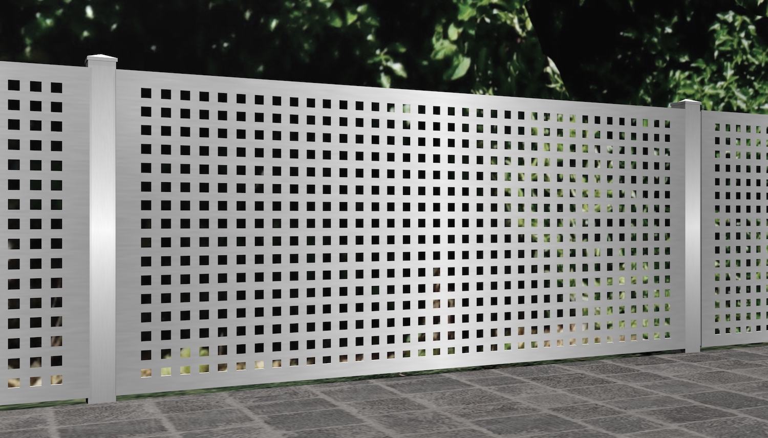 Clôture de jardin design découpé au laser en acier inoxydable dans la  couleur désirée affleurant rayures horizontales avec cadre en acier