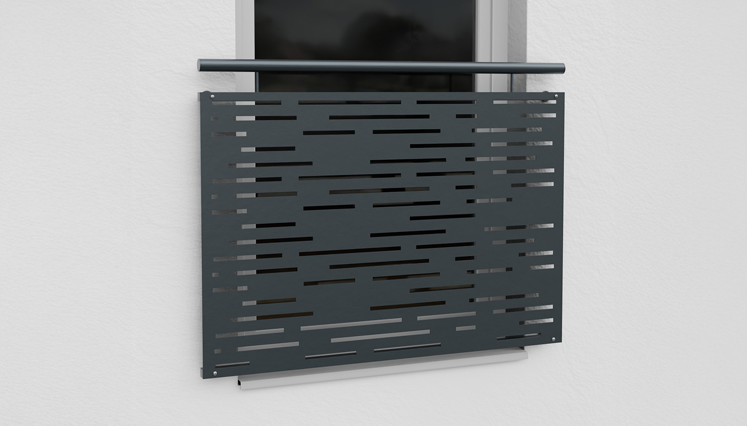 Balcon à la française en acier galvanisé plaque design bandes horizontales