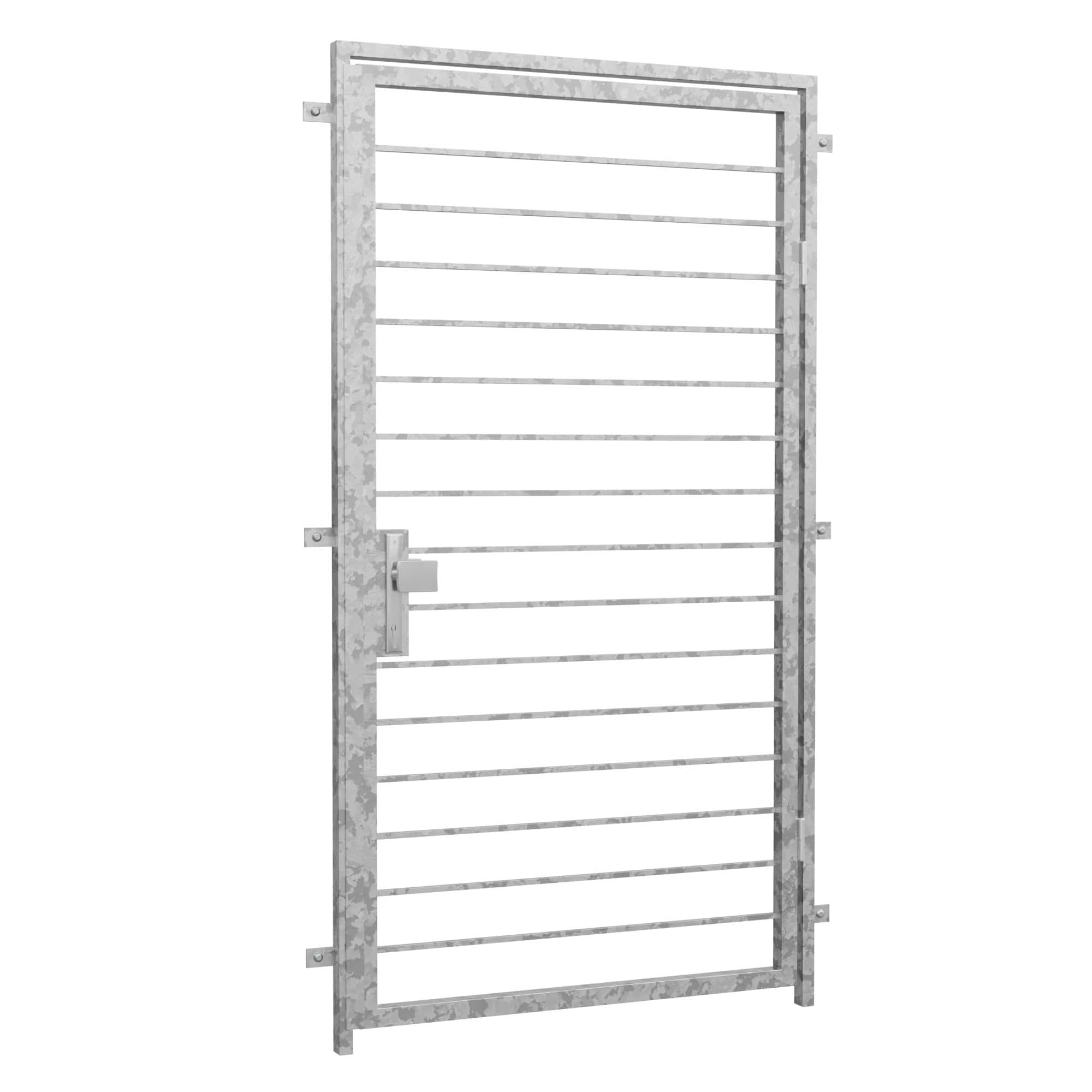 Porte grillagée en acier galvanisé Barre transversale