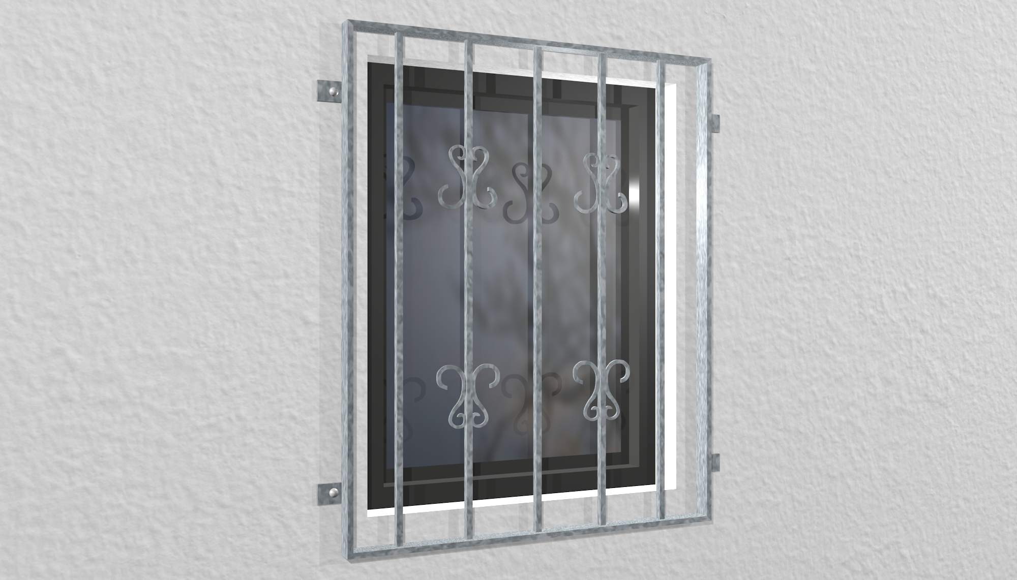 Grille de défense pour fenêtres en acier galvanisé scroll 2