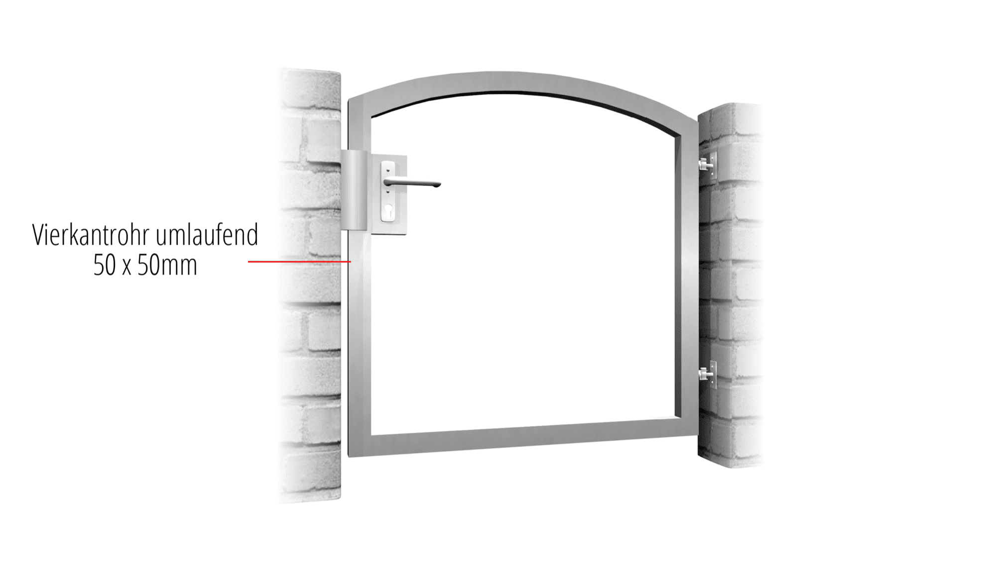 Portillon de jardin en acier inoxydable 1 battant remplissage propre, OB