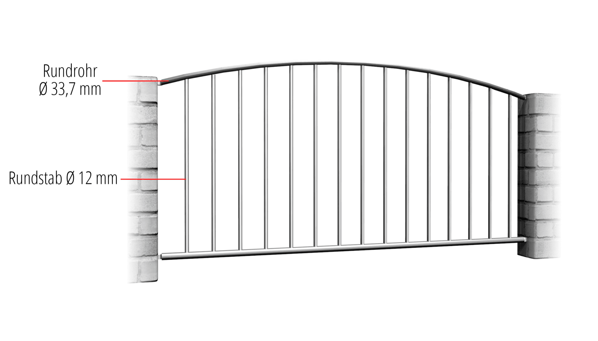 Barrière de jardin en acier inoxydable barre verticale 2, OB