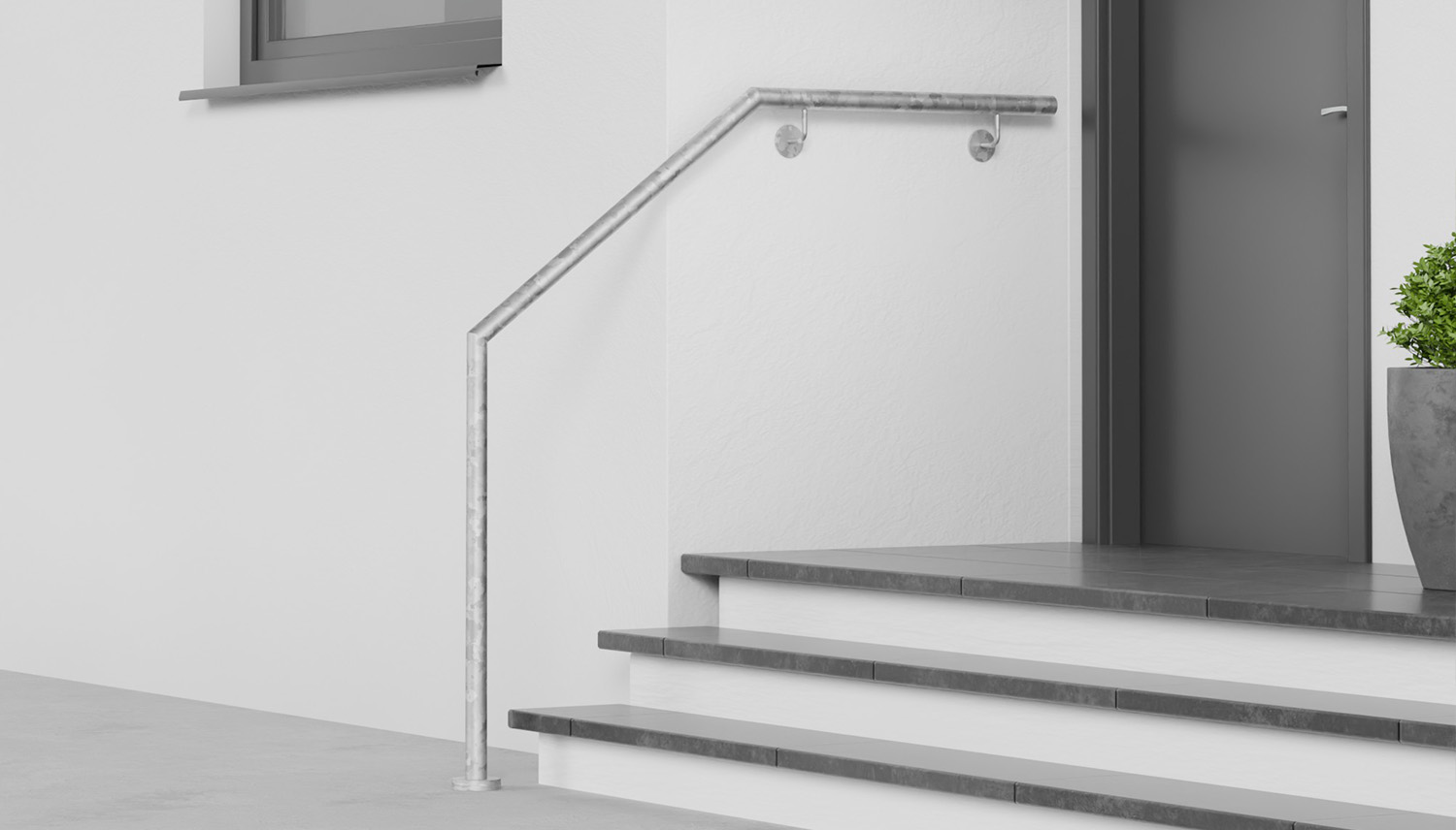 Main courante d'escalier en acier galvanisé AWTS-CL