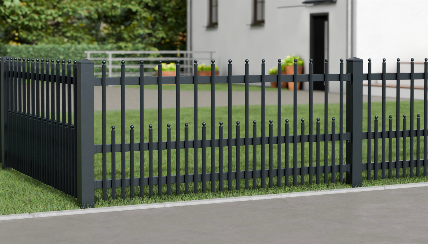 Clôture de jardin aluminium palissades DPP élégantes, GE