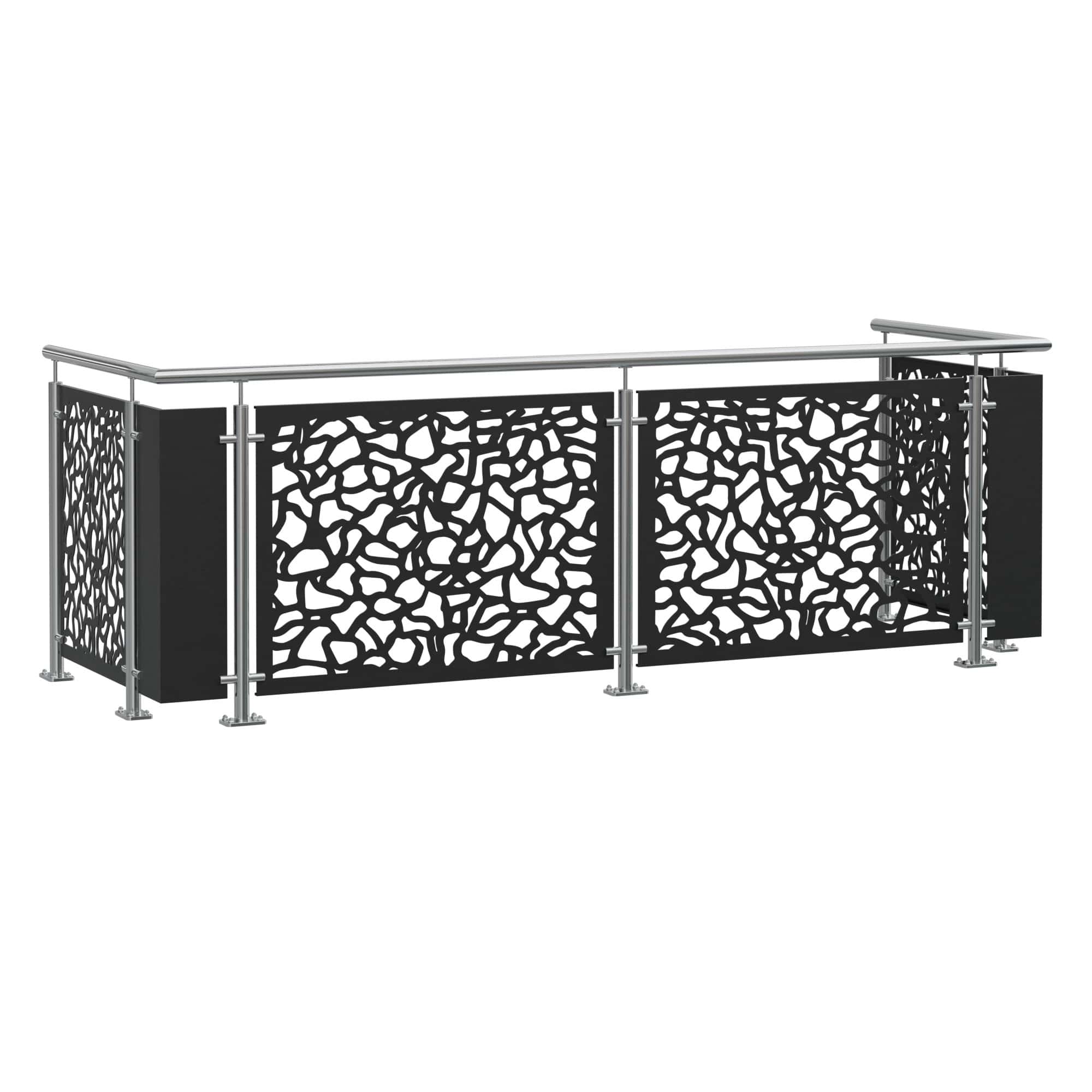 Balustrade de balcon en acier inoxydable plaque design AB 2