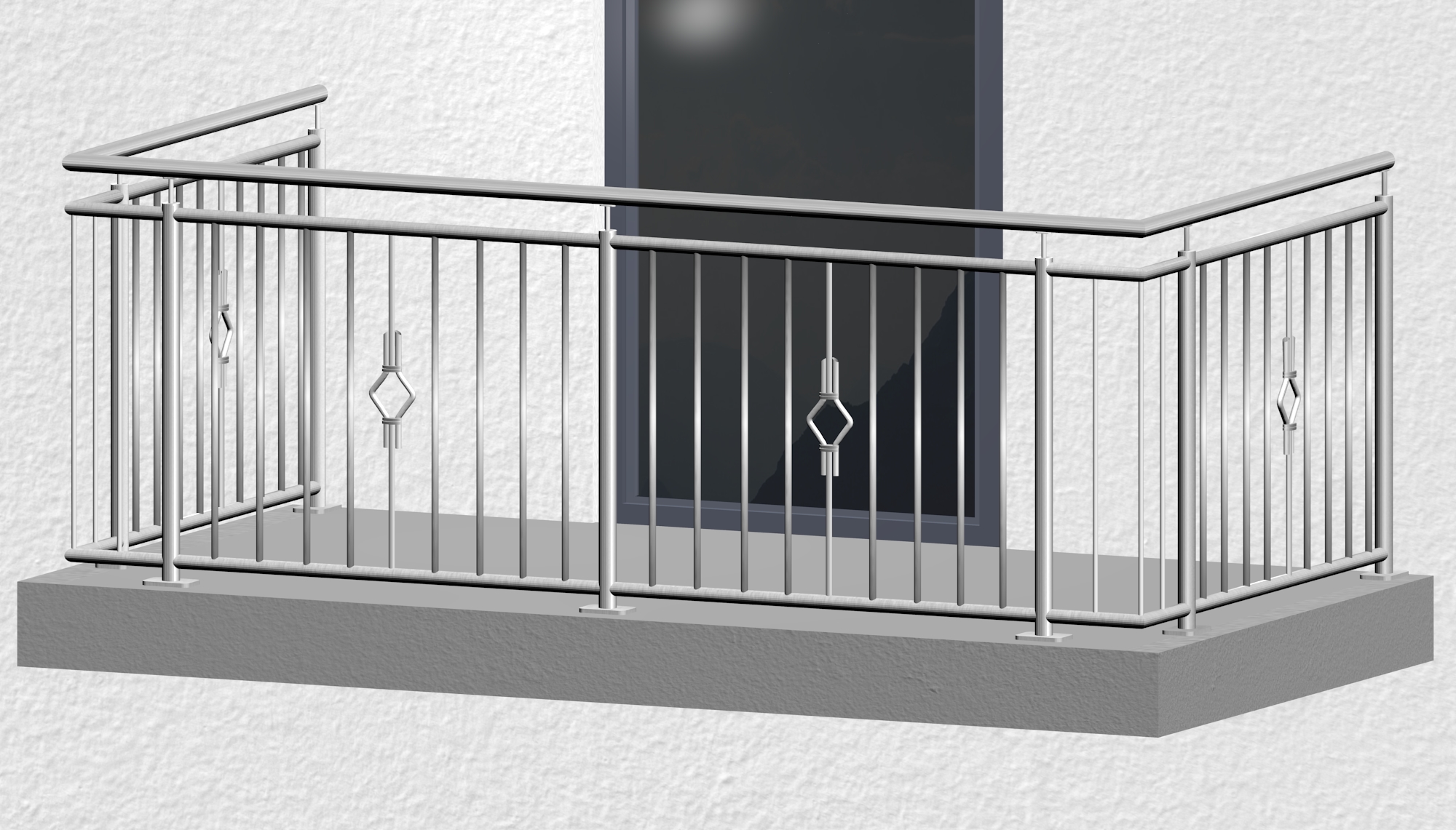 Balustrade de balcon en acier inoxydable Karo 1