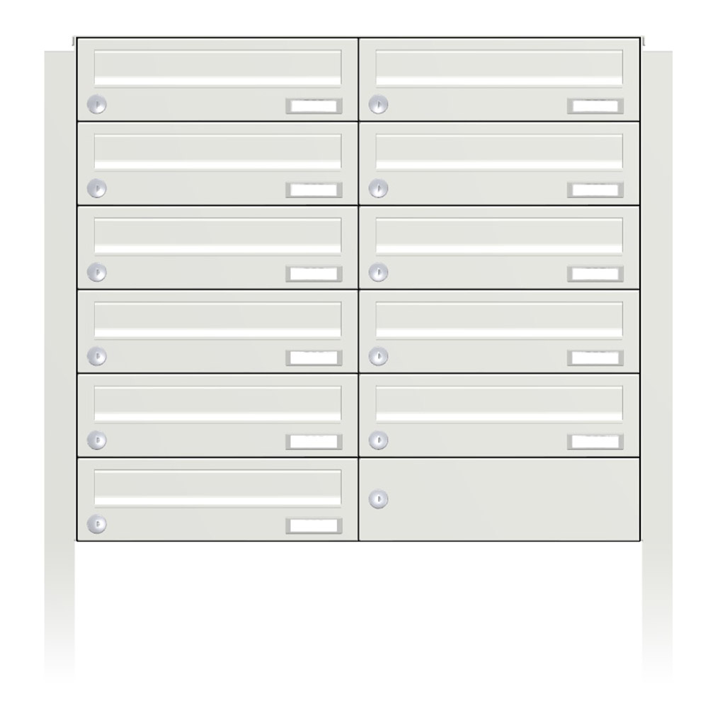 Briefkastenanlage | Freistehend | 11-fach | Waagerecht | Farbe