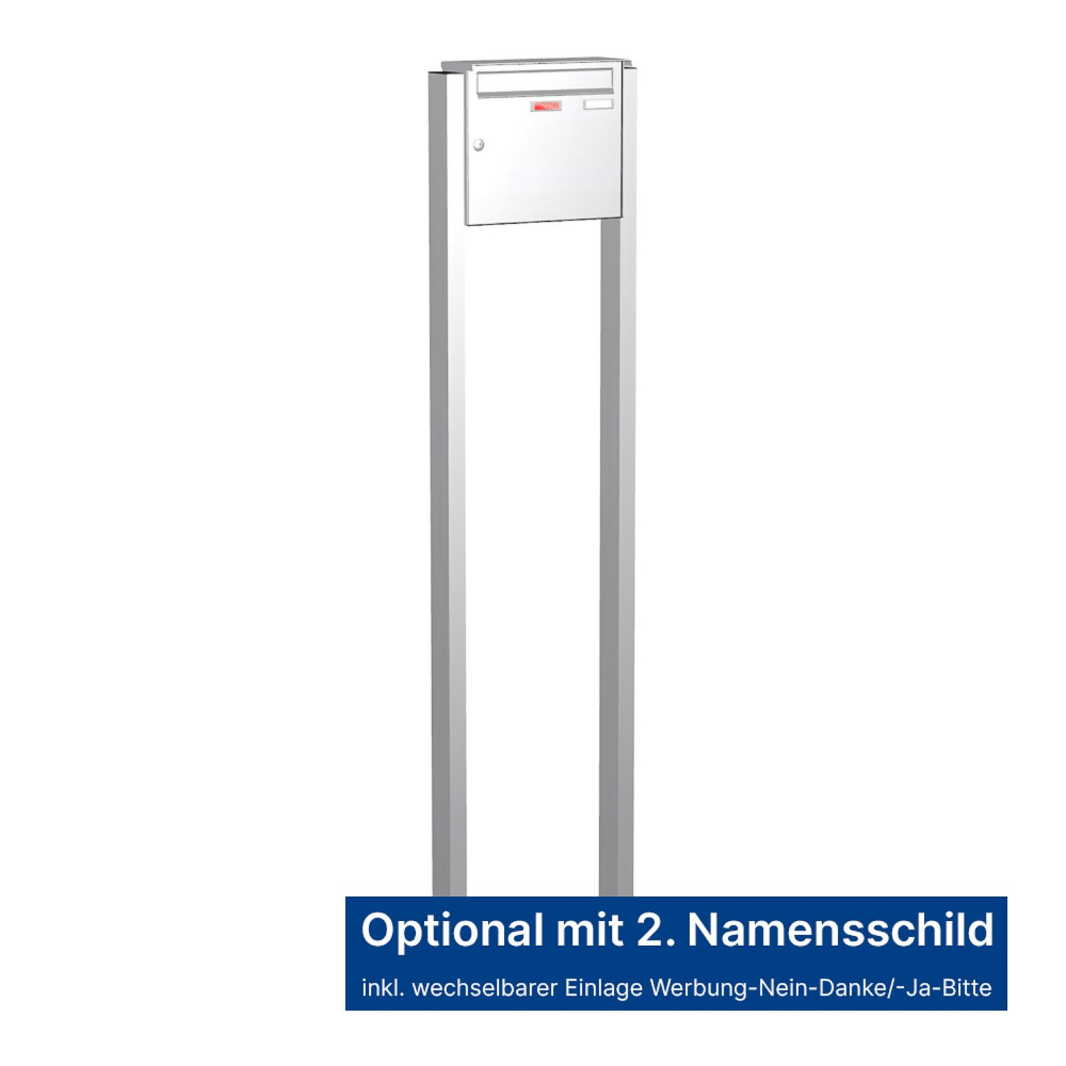 Briefkastenanlage | Freistehend | 1-fach | Senkrecht | Edelstahl