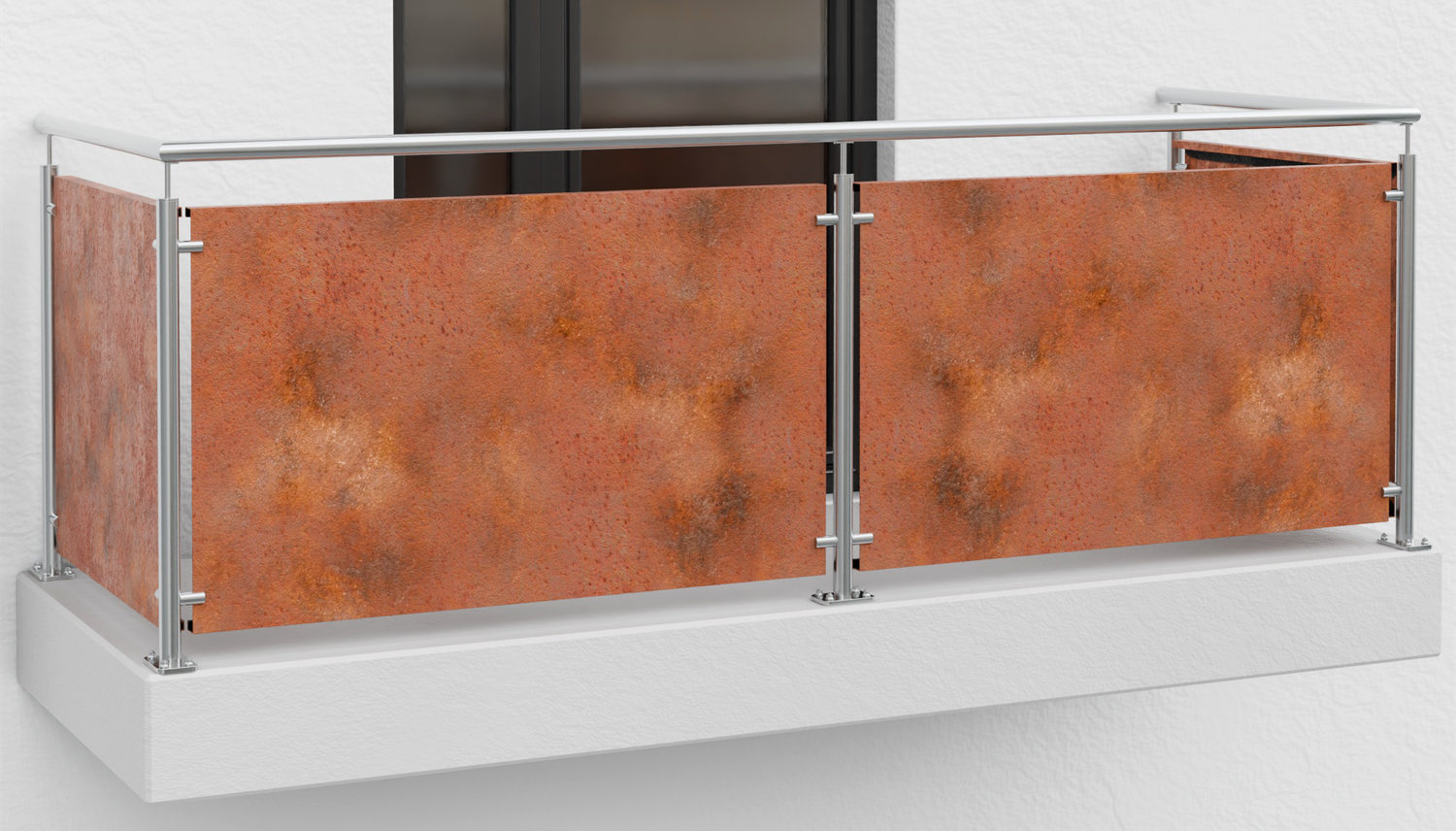 Garde-Corps de balcon en tôle massive d'acier Corten