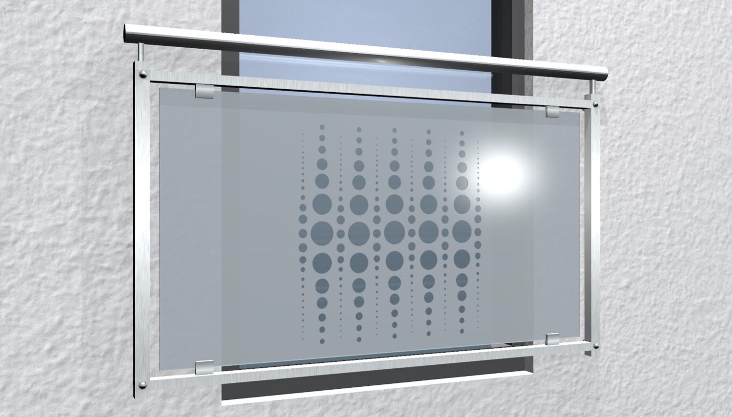 Balcon à la française design en acier inoxydable Verre PE