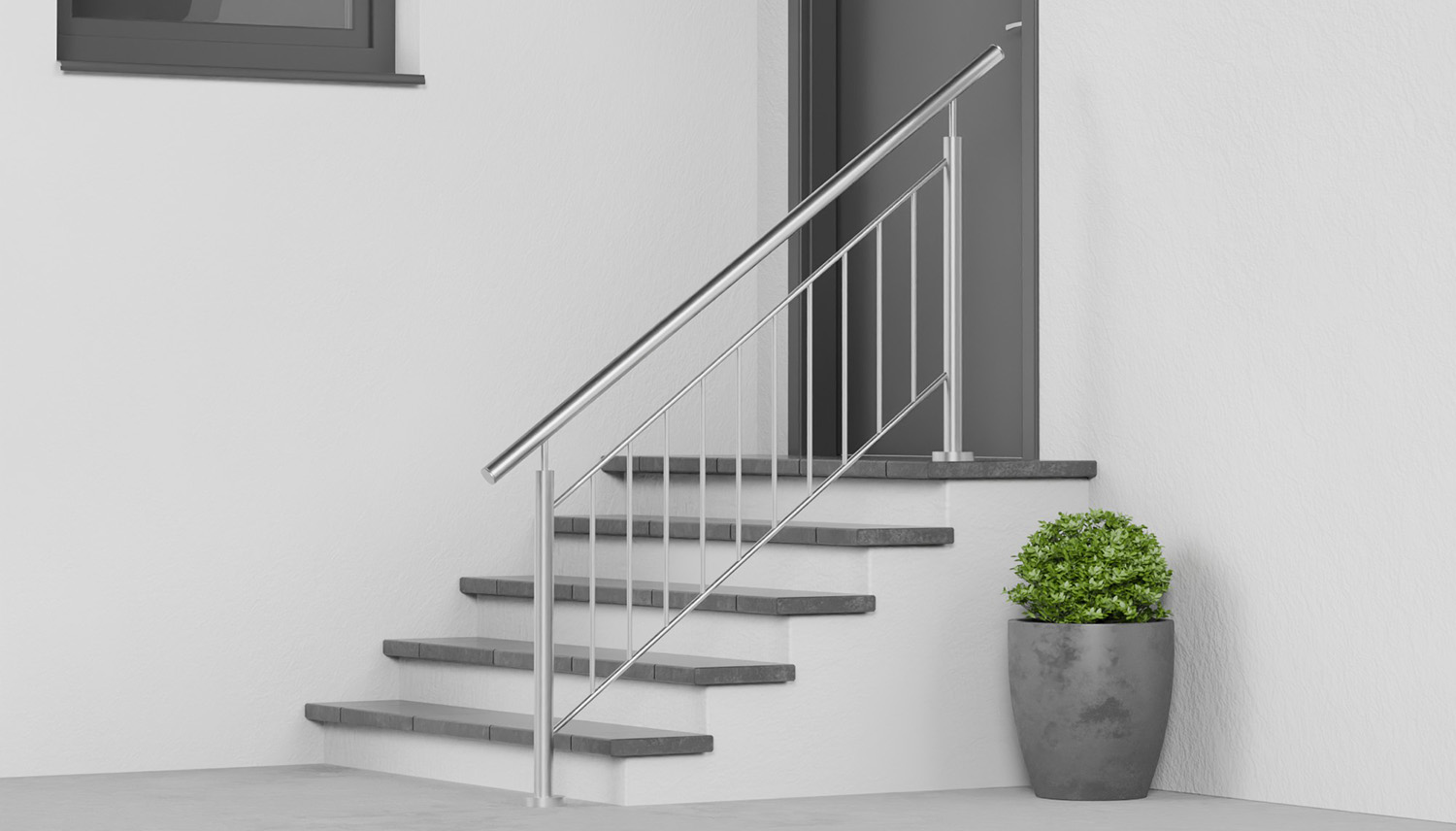 Balustrade d’escalier en acier inoxydable FSG remplissage de barres 