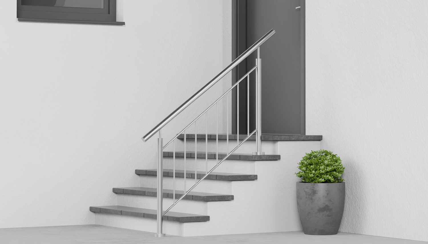 Balustrade d’escalier en acier inoxydable FSG remplissage de barres 