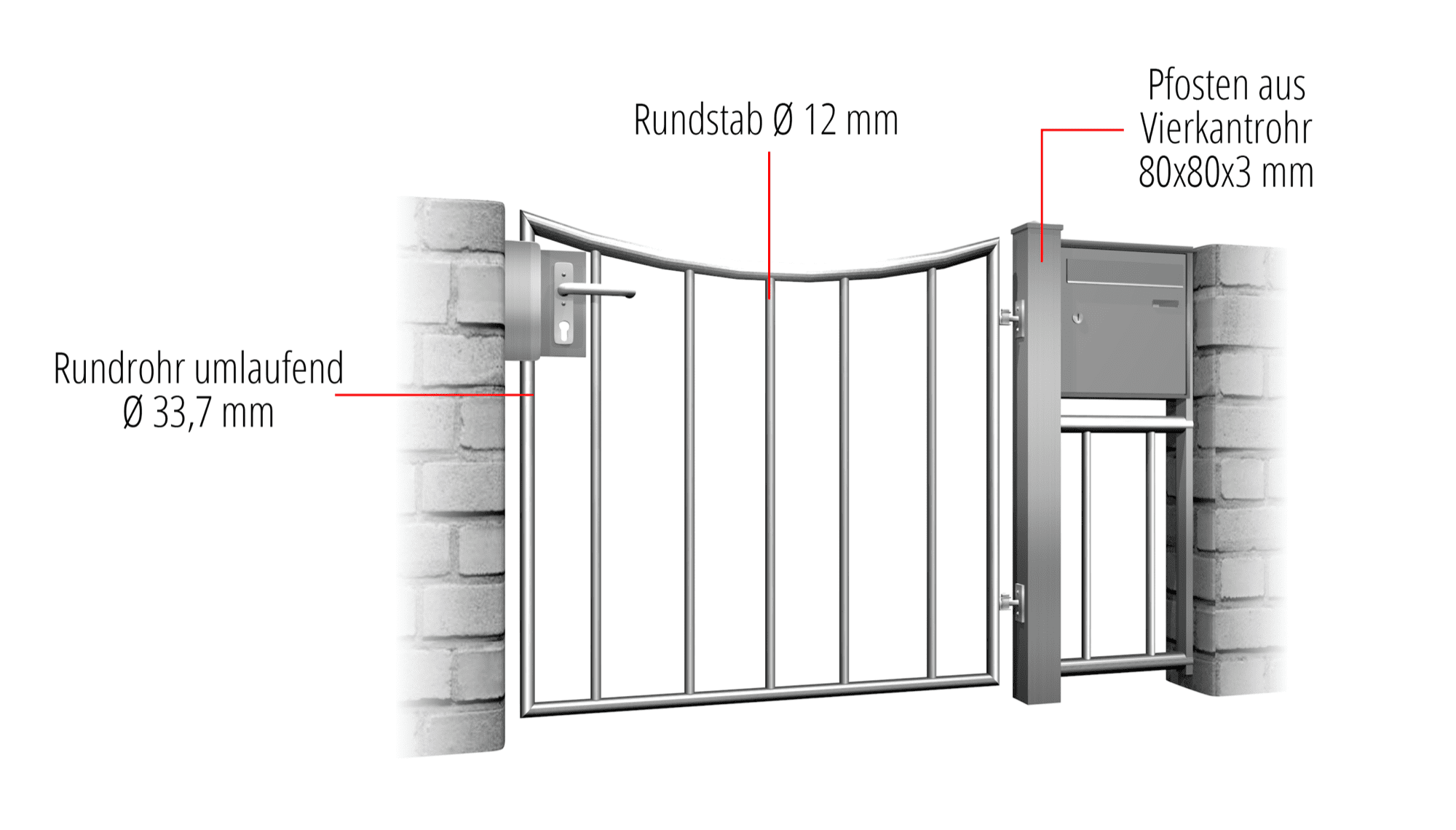 Portillon de jardin en acier inoxydable barre verticale à 1 battant 2, UB, BK