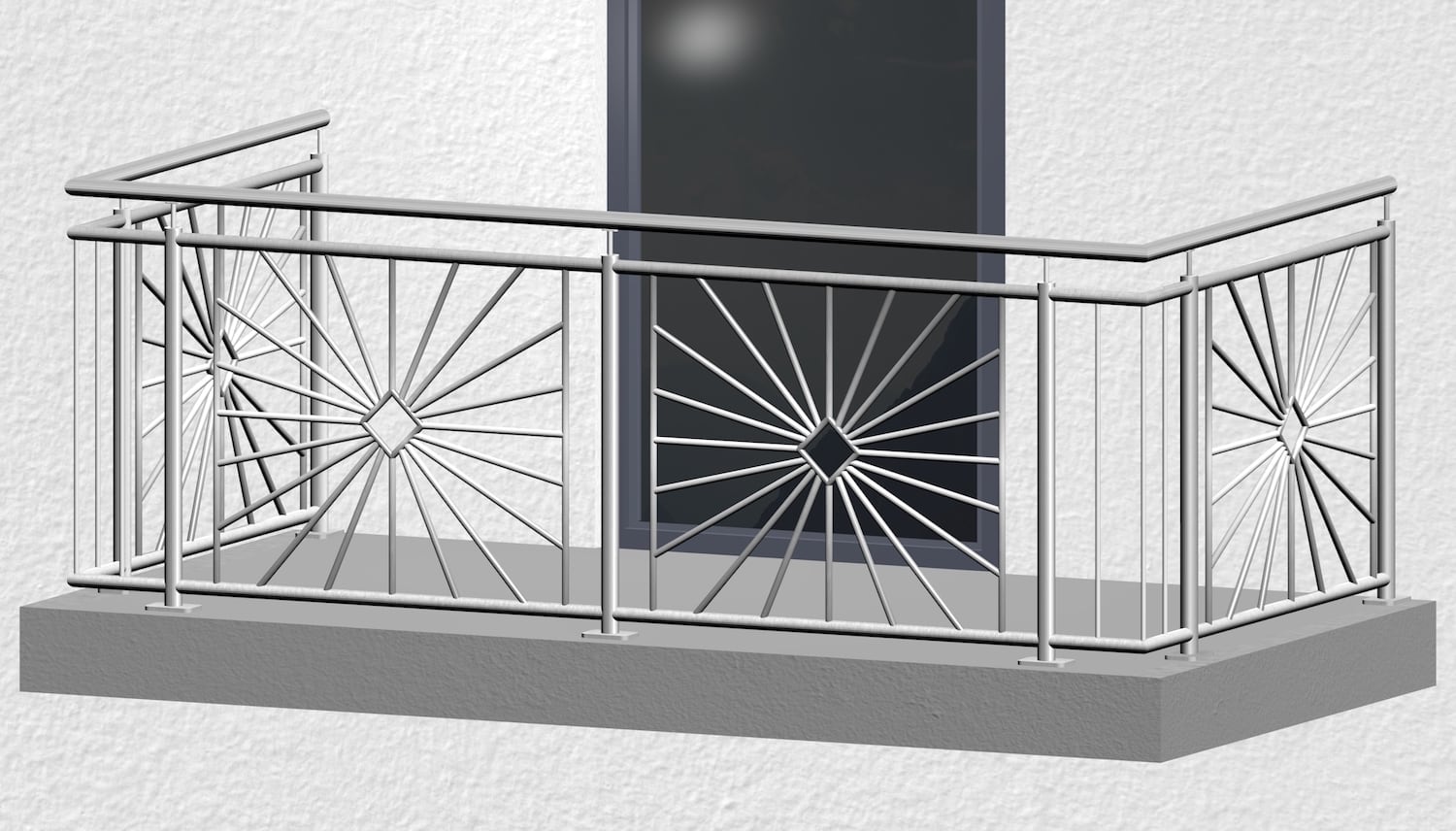 Balustrade de balcon en acier inoxydable Cercle solaire 