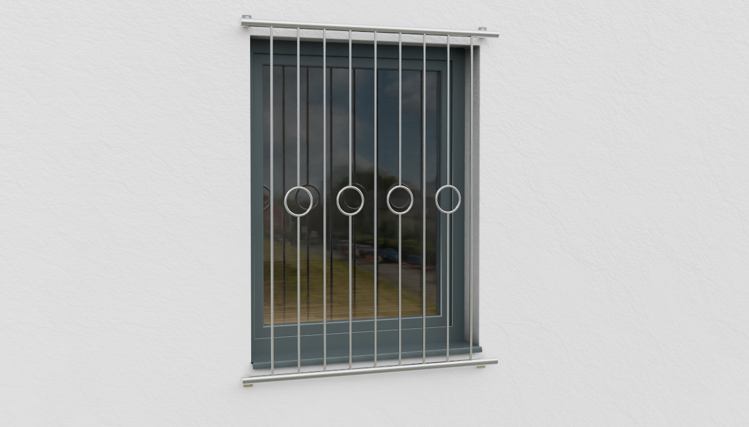 Grille de défense pour fenêtres en acier inoxydable cercle barre 2