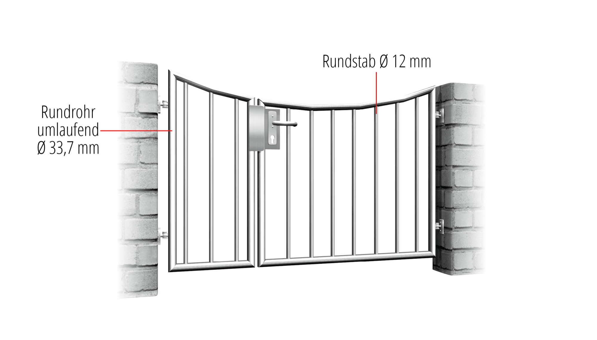 Portillon de jardin en acier inoxydable barre verticale à 2 battants 2, UB