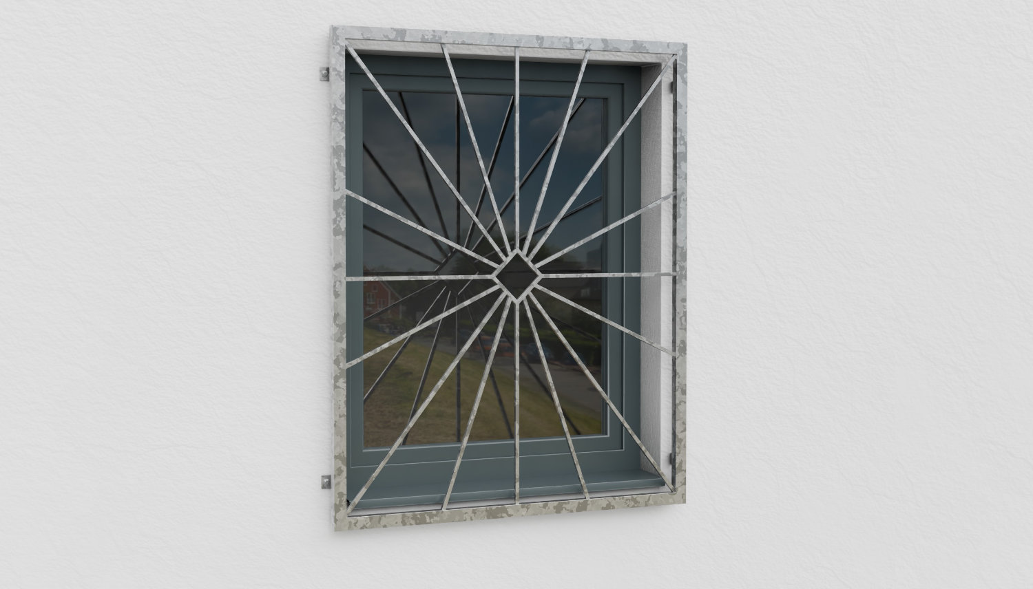 Grille de défense pour fenêtres en acier galvanisé pare-soleil