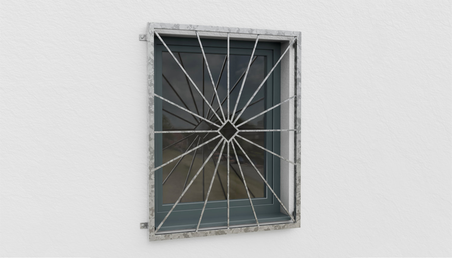 Grille de défense pour fenêtres en acier galvanisé pare-soleil