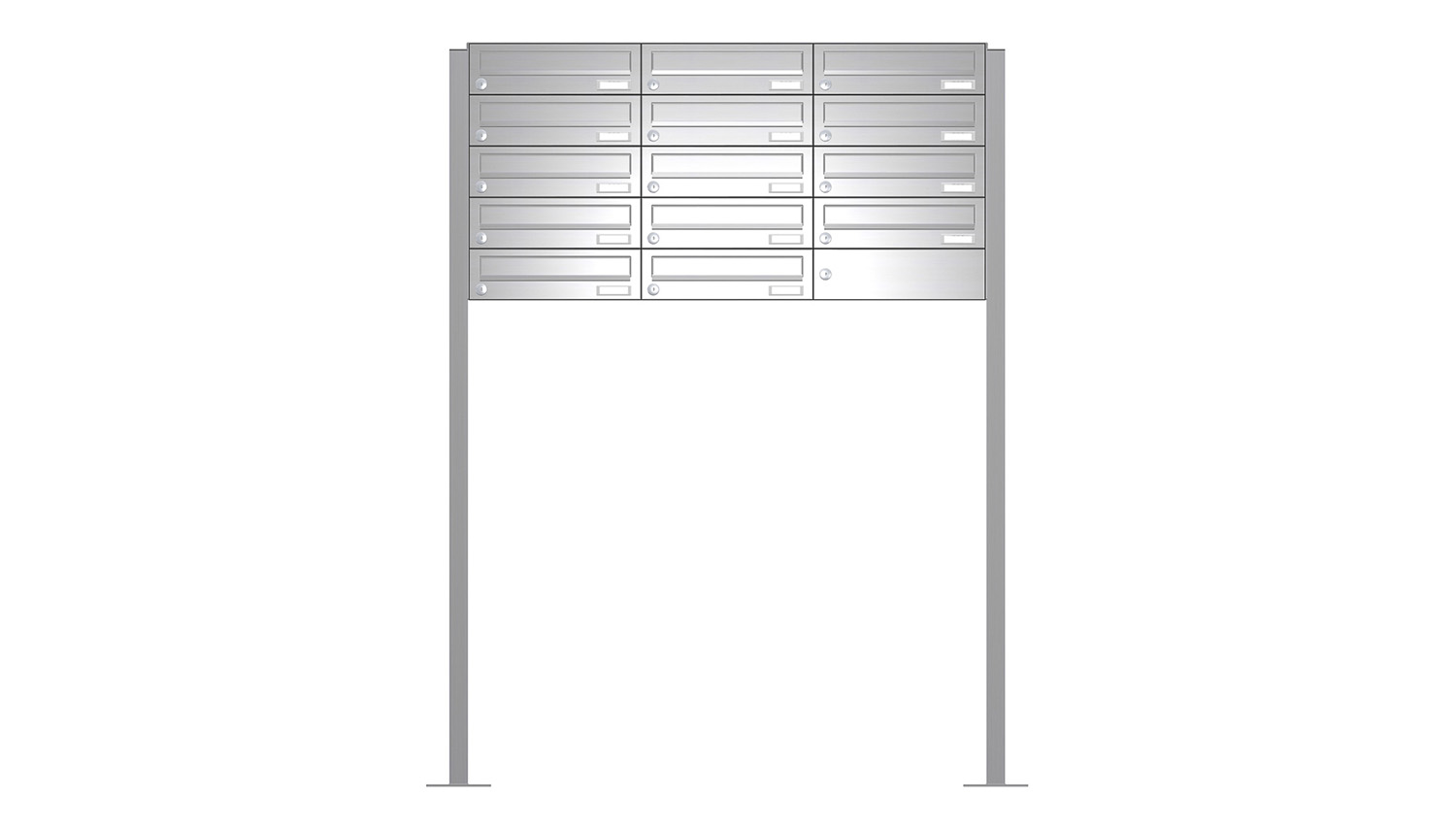 Briefkastenanlage | Freistehend | 14-fach | Waagerecht | Edelstahl