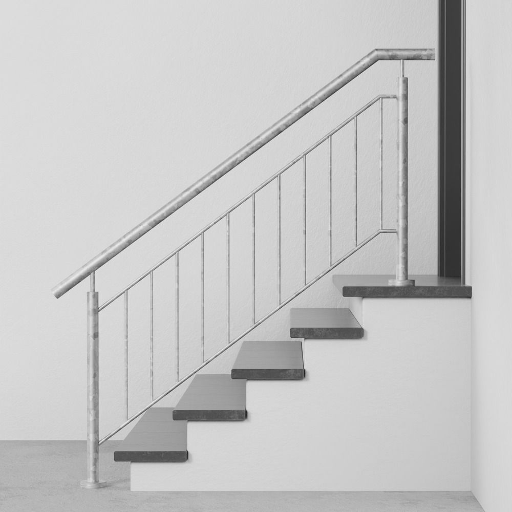 Balustrade d’escalier en acier galvanisé avec remplissage de barreaux FS 