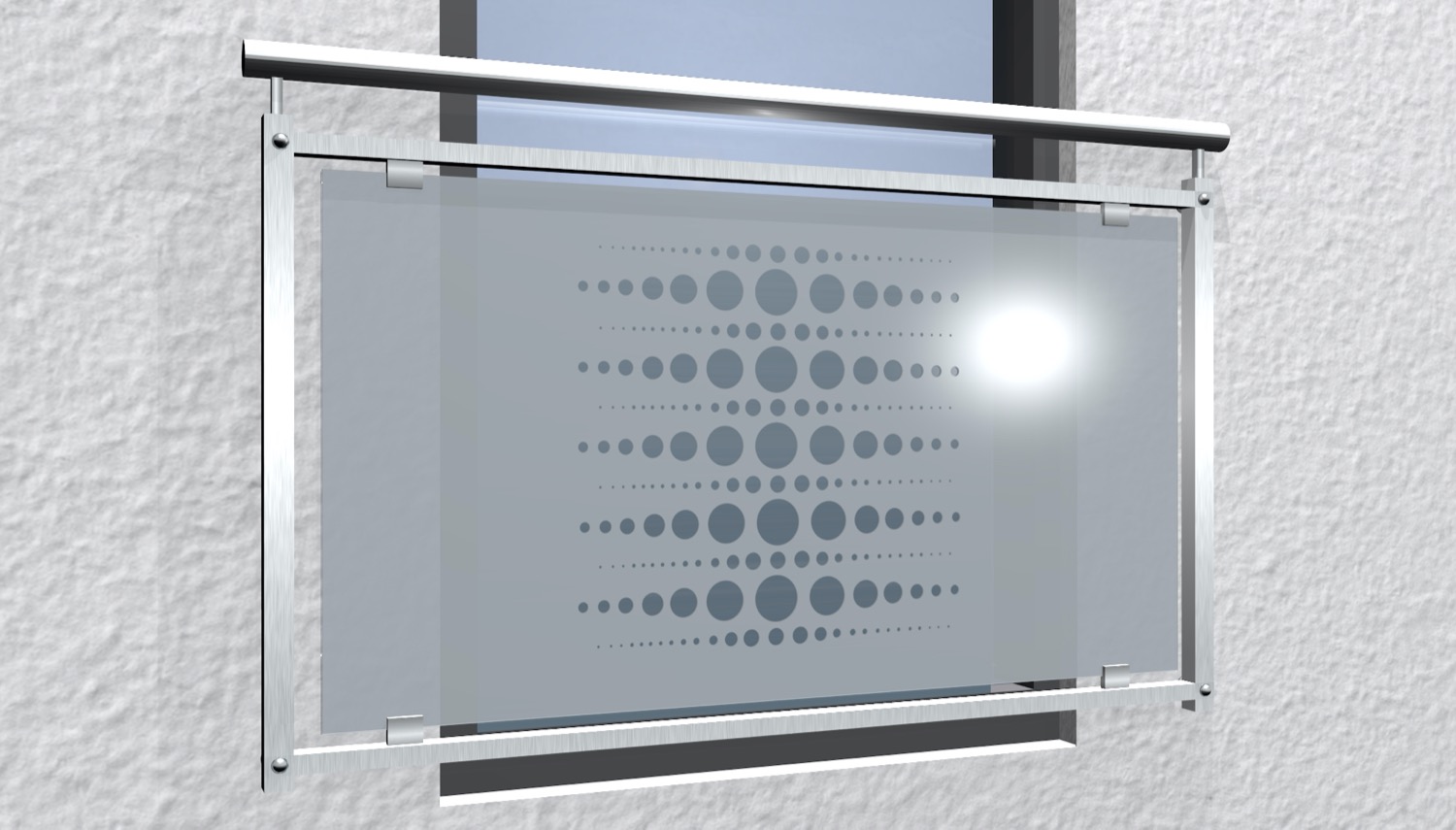 Balcon à la française design en acier inoxydable Verre PE 2