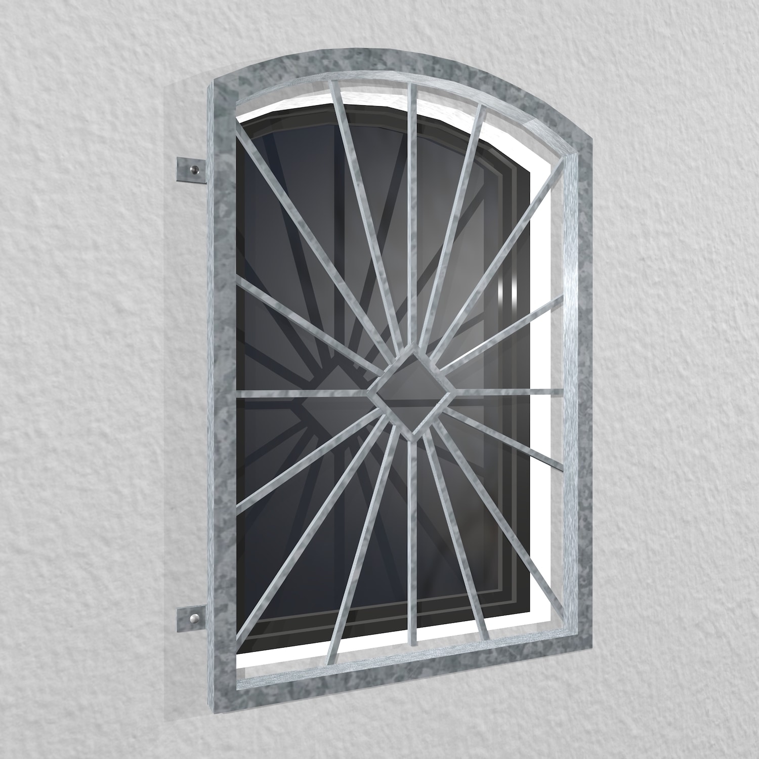 Grille de défense pour fenêtres en acier galvanisé, pare-soleil, arc supérieur 