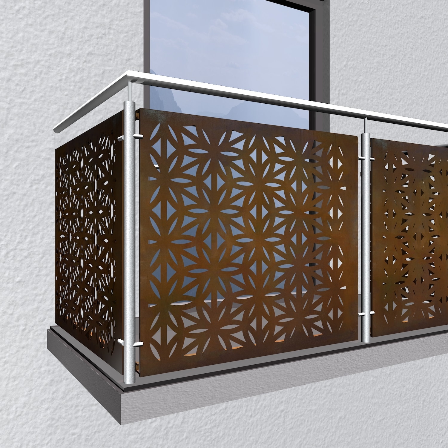 Garde-Corps de balcon en acier Corten BT