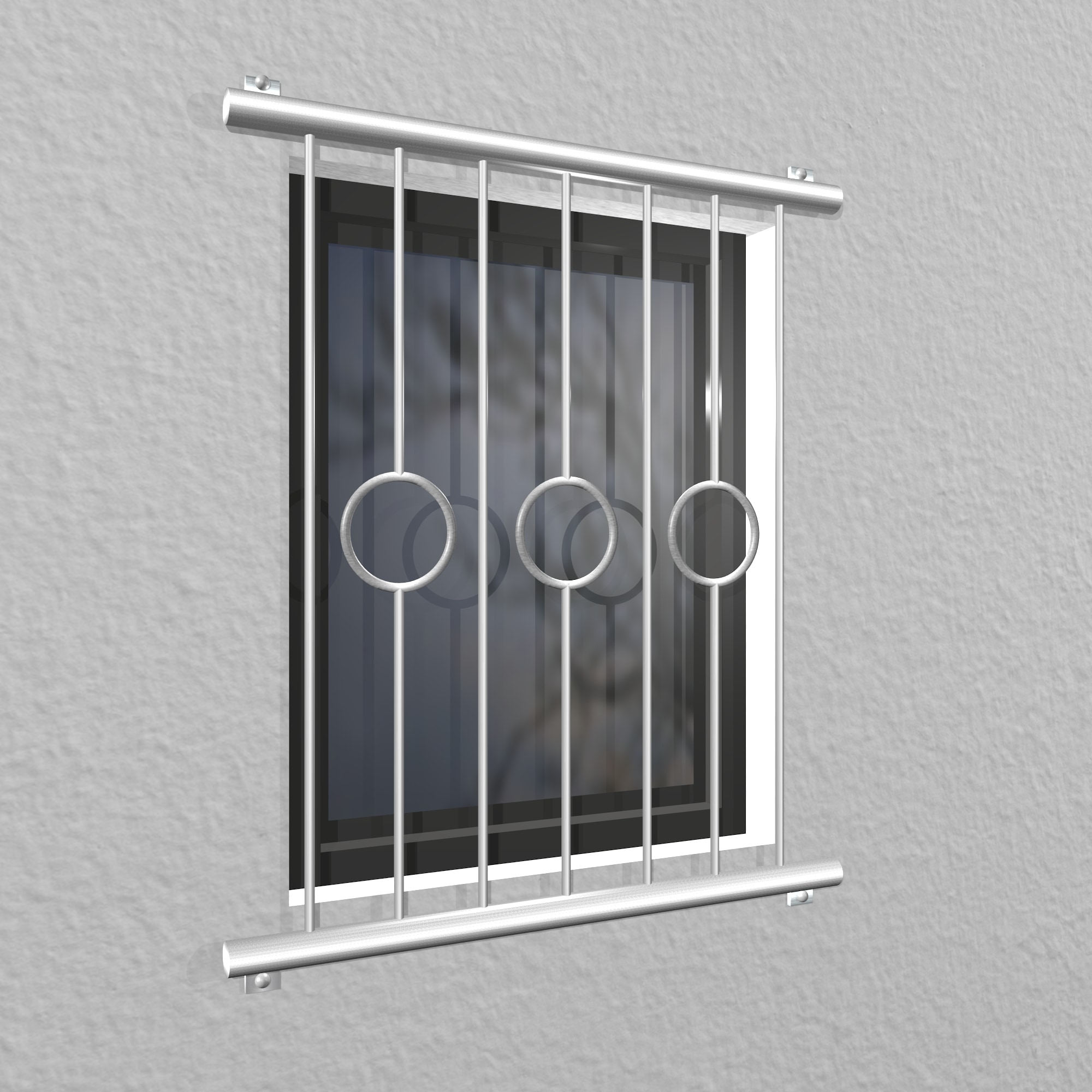 Grille de défense pour fenêtres en acier inoxydable cercle barre 2