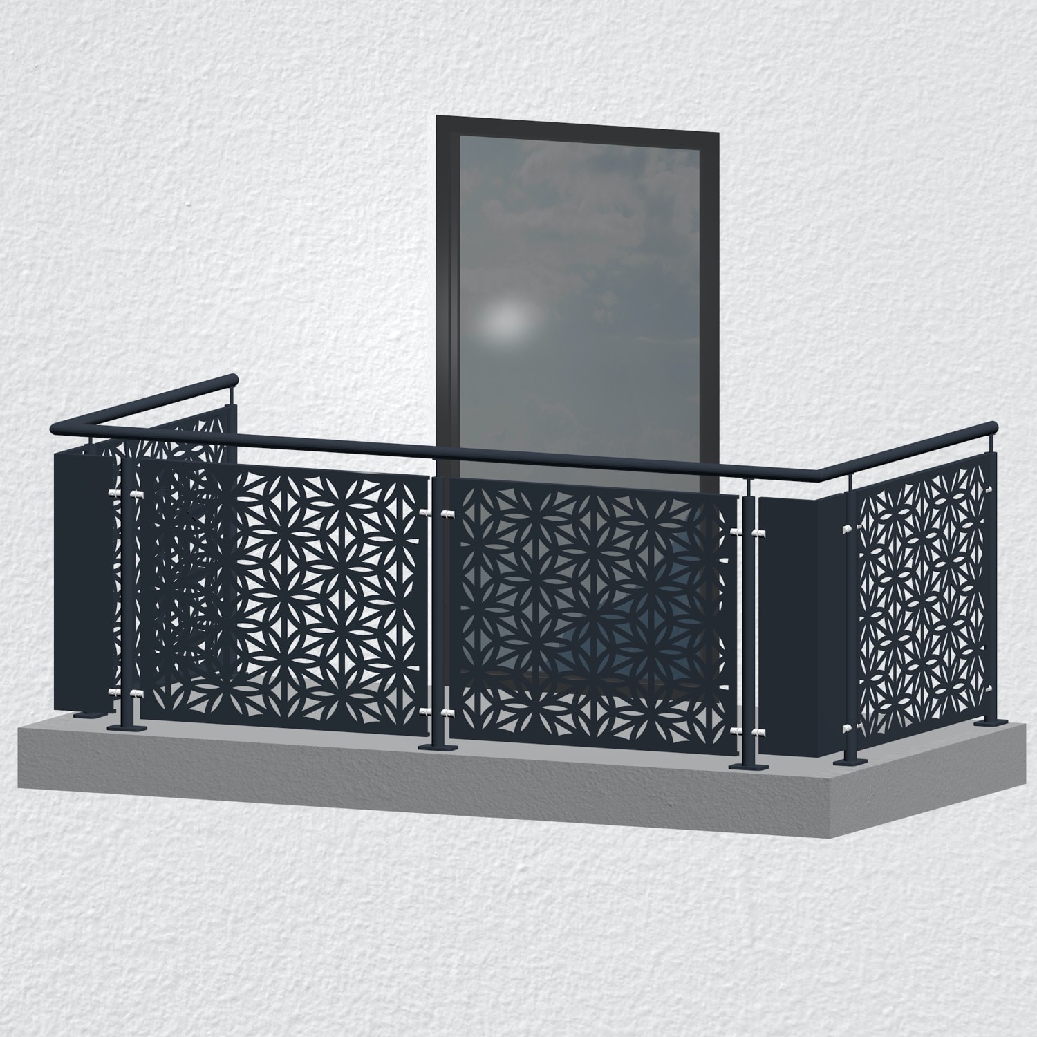 Balustrade de balcon en acier galvanisé feuille BT