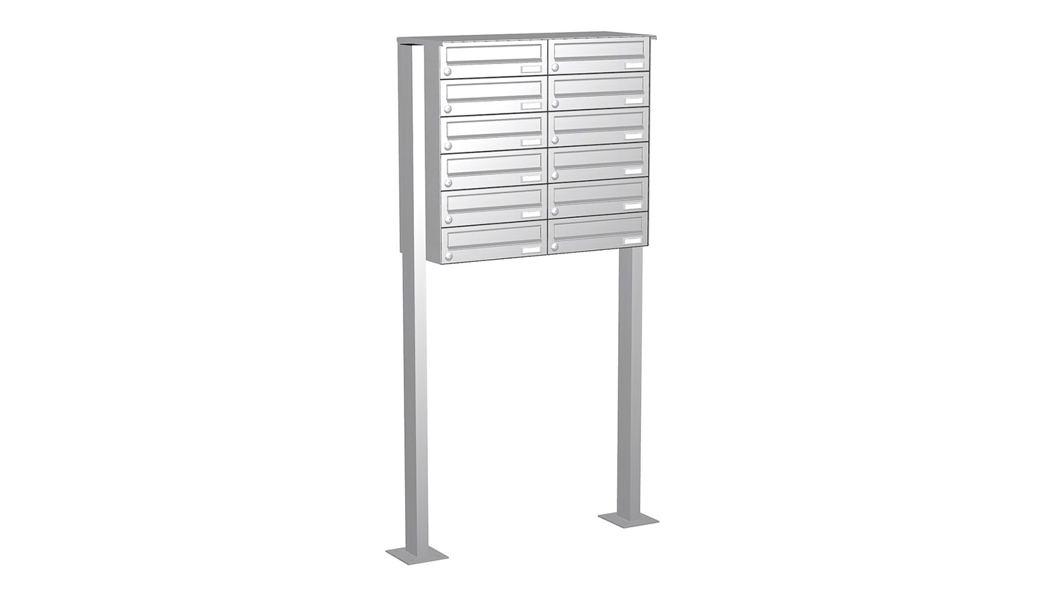 Briefkastenanlage | Freistehend | 12-fach | Waagerecht | Edelstahl
