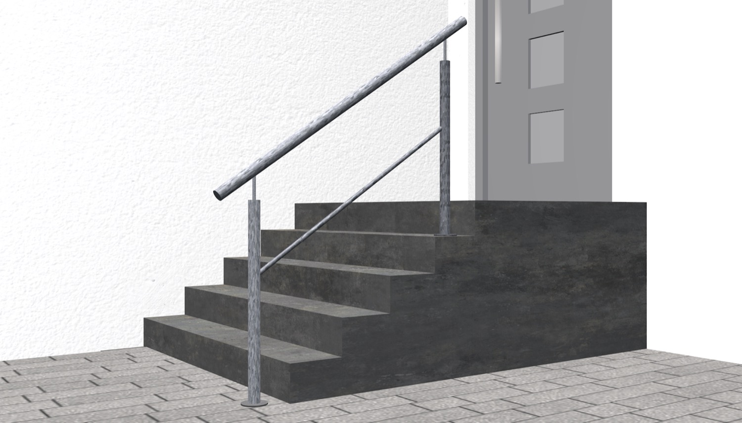 Balustrade d’escalier en acier galvanisé FSG 1-3 entretoises transversales 