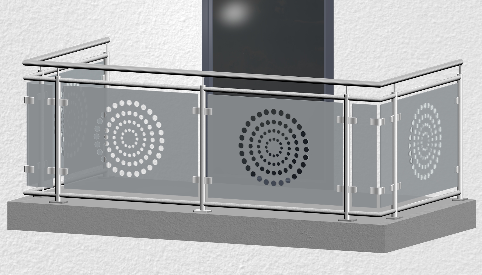 Balustrade de balcon en acier inoxydable design Verre KR