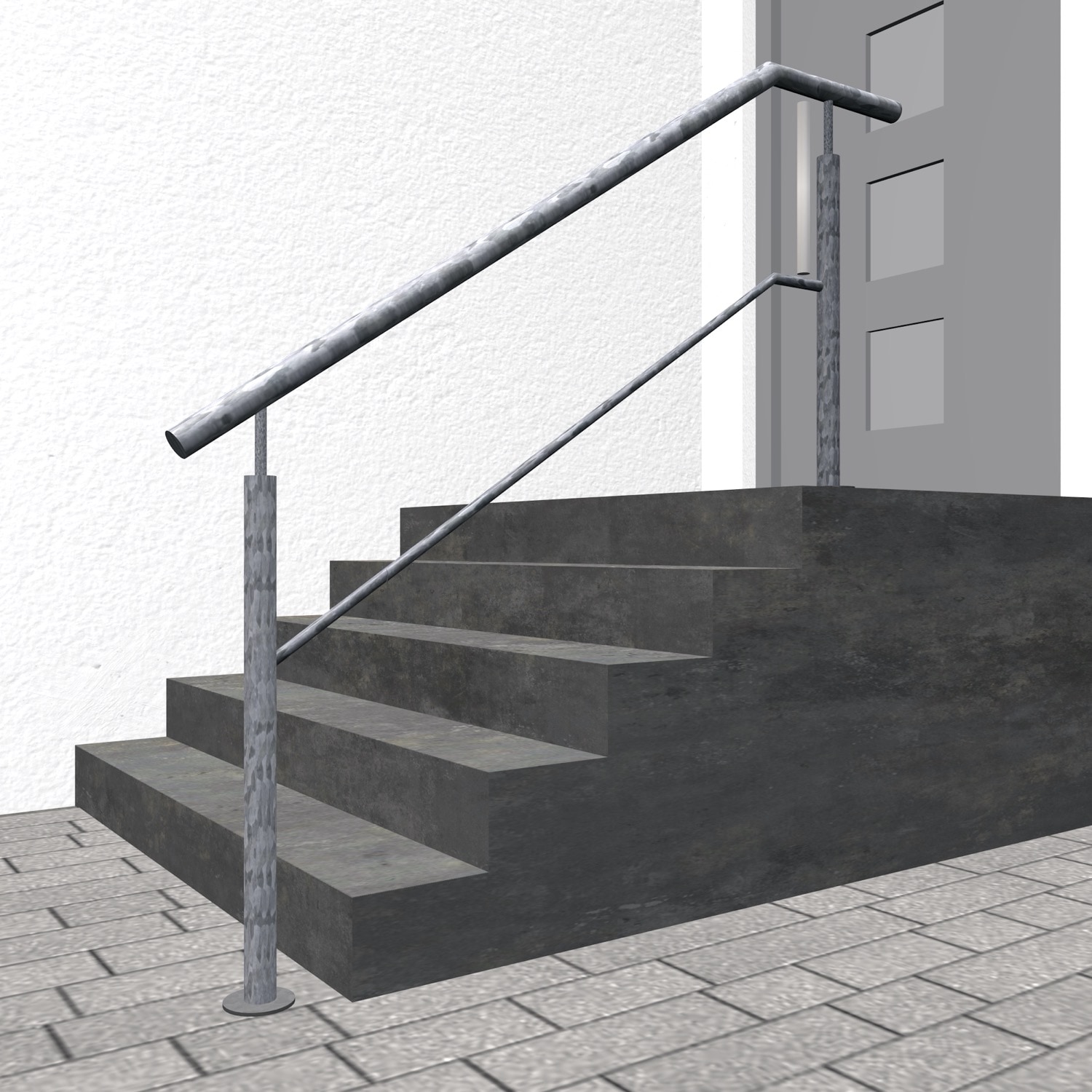 Balustrade d’escalier en acier galvanisé FS 1-3 croisillons 