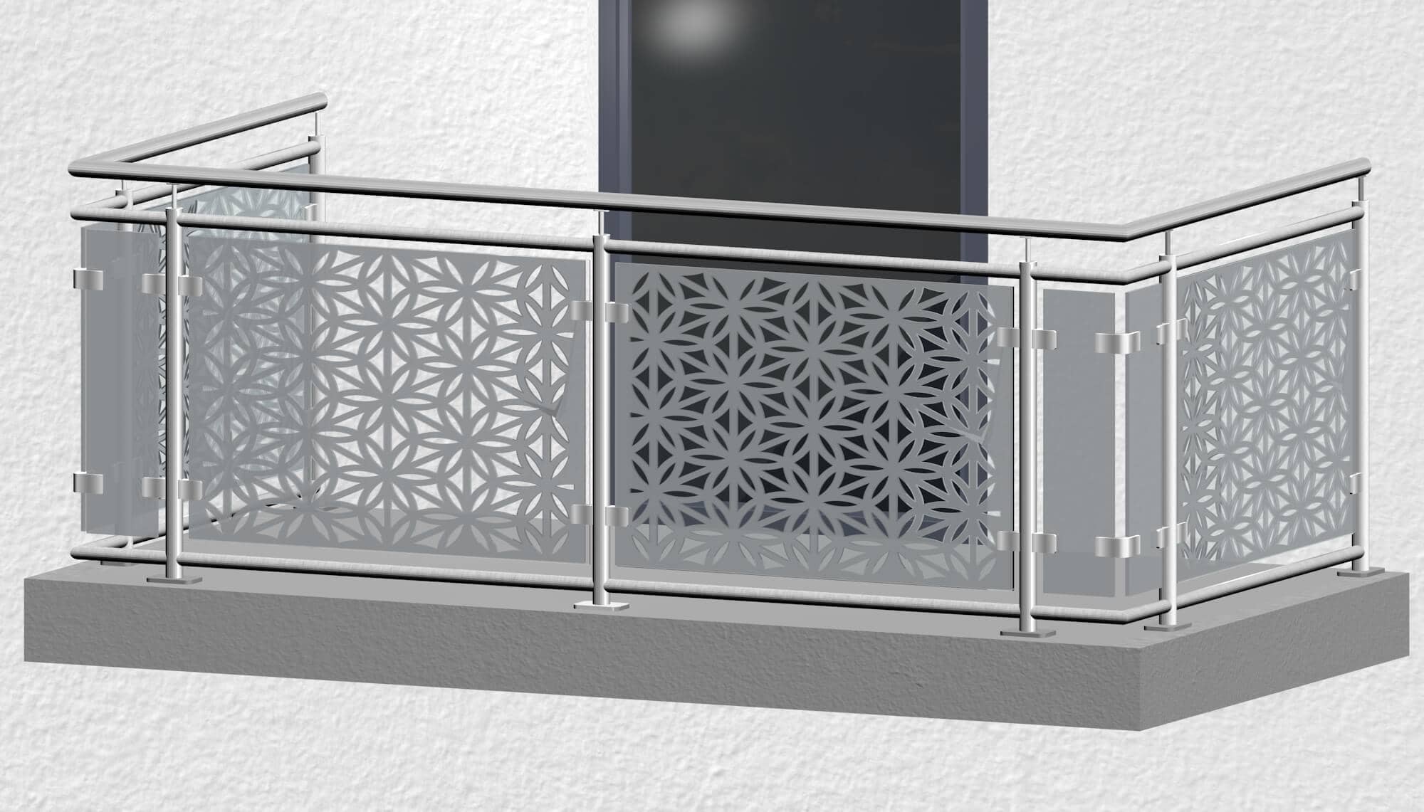 Balustrade de balcon en acier inoxydable design verre BT