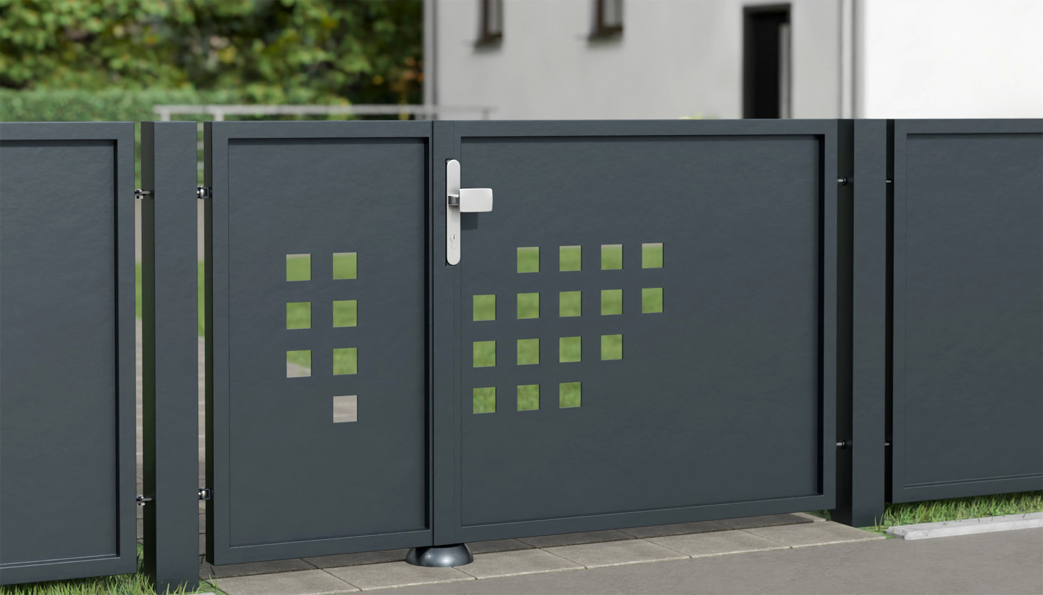 Brise-vue à 2 battants en aluminium pour portillon de jardin QLH, GE
