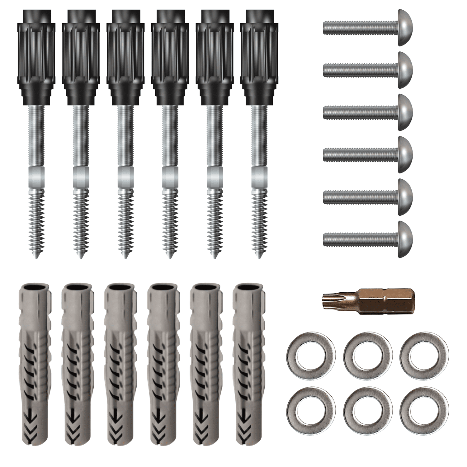 Kit de montage galvanisé Portes grillagées avec isolation 80 à 160 mm 