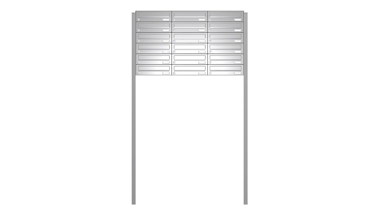 Briefkastenanlage | Freistehend | 18-fach | Waagerecht | Edelstahl