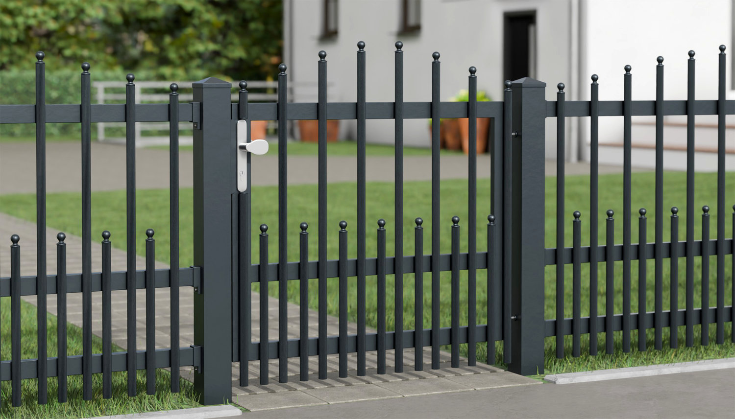 Portillon de jardin aluminium palissade 1 battant DPP Élégant, OB